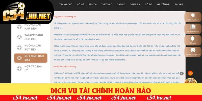 Dịch vụ tài chính hoàn hảo